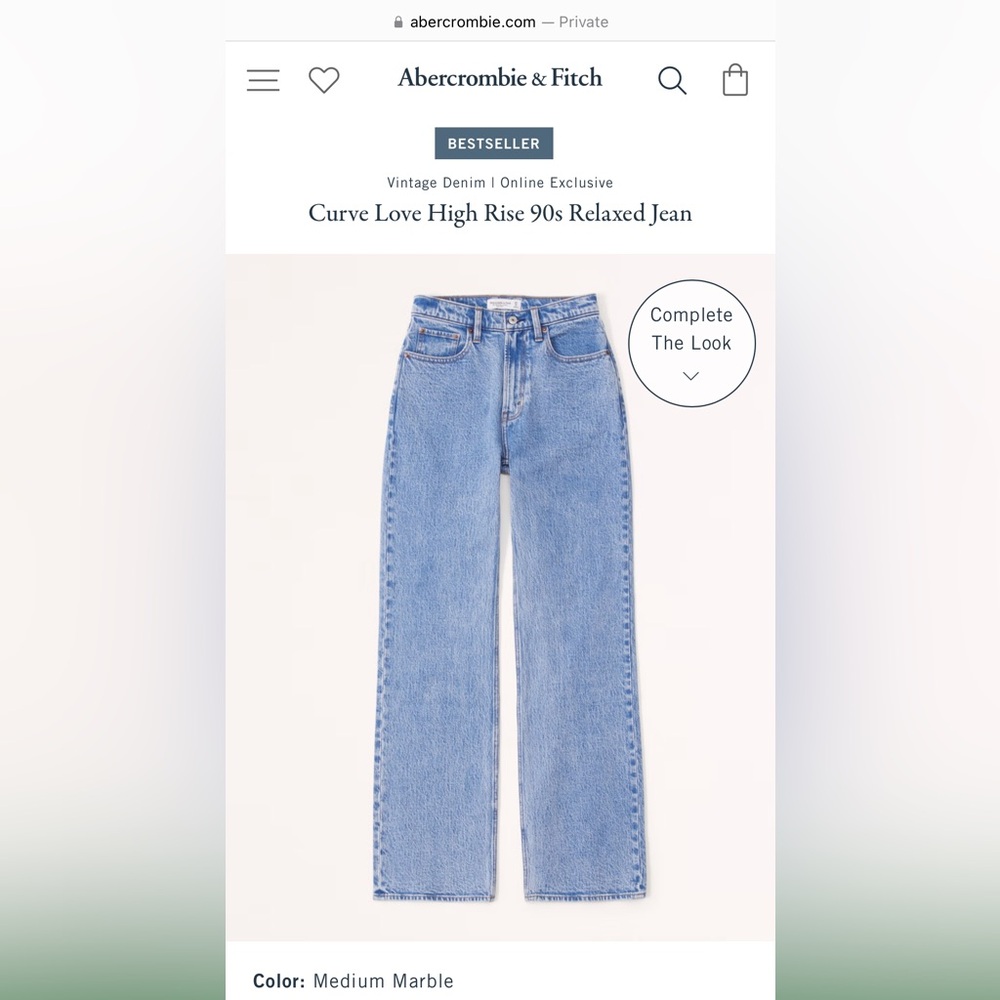ABERCROMBIE CURVE LOVE HIGH RISE 90’s RELAXED JEAN